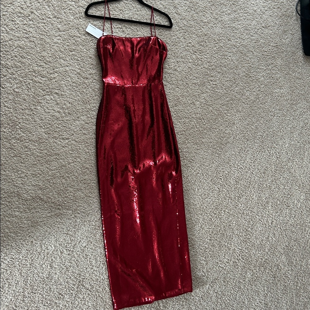 Reformation red sequin dress. Size 2 - Picture 5 of 16